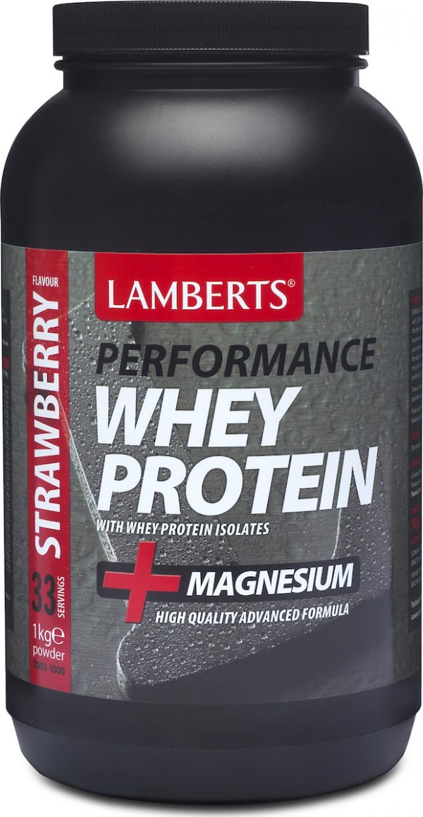 Lamberts Perfomance Whey Protein & Magnesium 1000gr Φράουλα