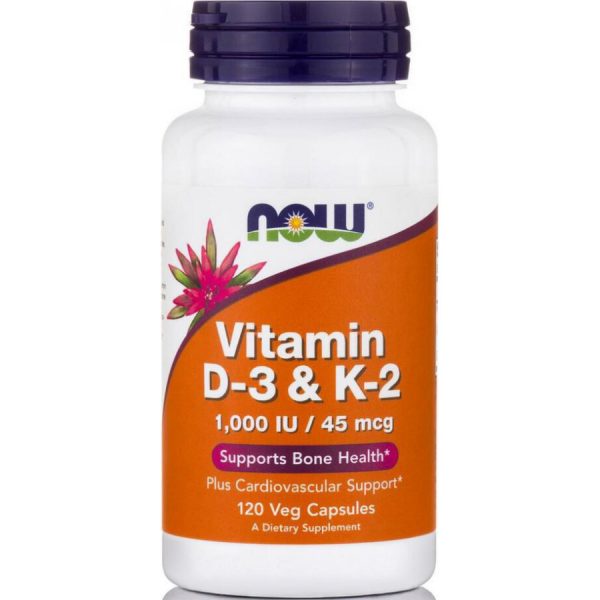 Now Foods Vitamin D-3 & K-2 120 vcaps