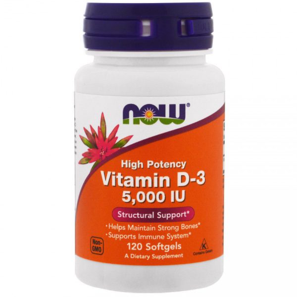 Now Foods Vitamin D3 5000iu 120 sgels