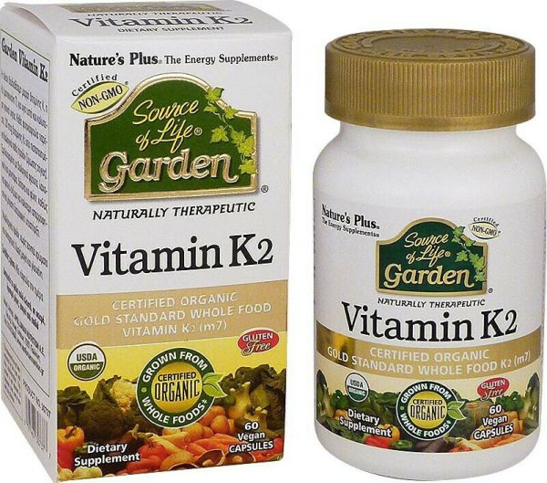Nature's Plus Source of Life Garden Organic Vitamin K2 120mcg 60 vcaps